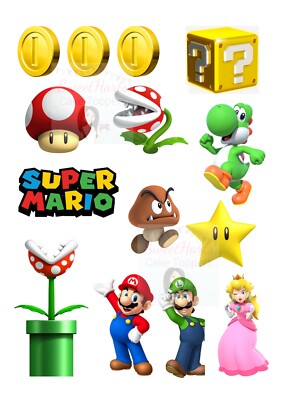 Super Mario Cake Toppers Edible Cake Birthday Decorations Ebay Super Mario Cake Toppers Edible Cake Birthday Decorations Ebay