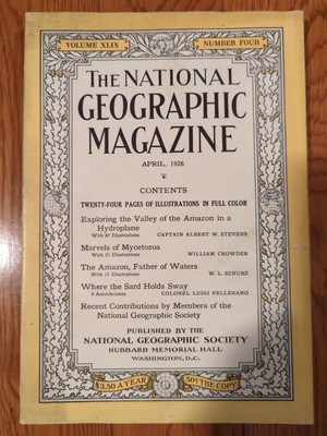 National Geographic April 1926 WITH MAP Exploring the Valley Amazon Hydroplane 