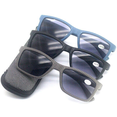 3 Pairs Mens Womens Rectangle Reading Glasses Sunglasses Readers Tinted 1.0~3.5