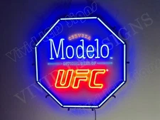Modelo Cerveza UFC 24" Vivid LED Neon Sign Lamp Light Bar Club Room With Dimmer