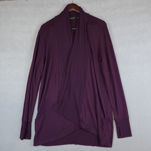 Cardigan maglione donna Athleta Pranayama taglia media viola maniche lunghe