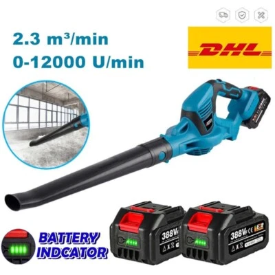 MARKENLOS Akku Laubbläser Für 18V Makita Gebläse Laubsauger Mit 2*Akkus Und Ladegerät