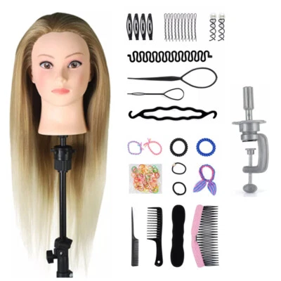 NEVERLAND BEAUTY & HEALTHY 26" Übungskopf Frisierkopf Friseur Perückenkopf Puppenkopf Ausbildung Braid Set