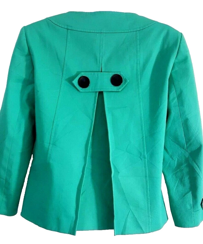 Isabella DeMarco Womens Swing Jacket Blazer Size 2 Green 3/4 Sleeve Buttons XS - Изображение 2 из 4