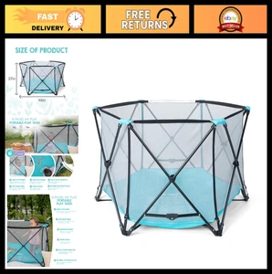 Portable Baby Playpen & Play Yard - Foldable 6-Panel Indoor/Outdoor, Mesh Sides,