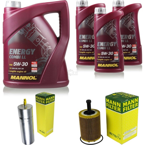 MANN-FILTER Inspektionspaket 8L Mannol Combi Ll 5W-30 FüR Vw Multivan V 2.5 Tdi-image