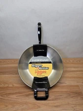 Farberware 12" Jumbo 18/10 Stainless Steel Pan Wok Style Fry Pan  CRACKED HANDLE