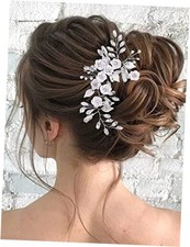 Flower Bride Wedding Hair Vine Bridal Hair Piece Rhinestone Headband A-Sliver