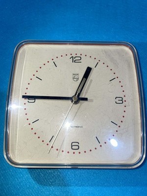 Vintage PHILIPS ELECTRONIC TYPR HR 5450 WALL CLOCK 70's Working