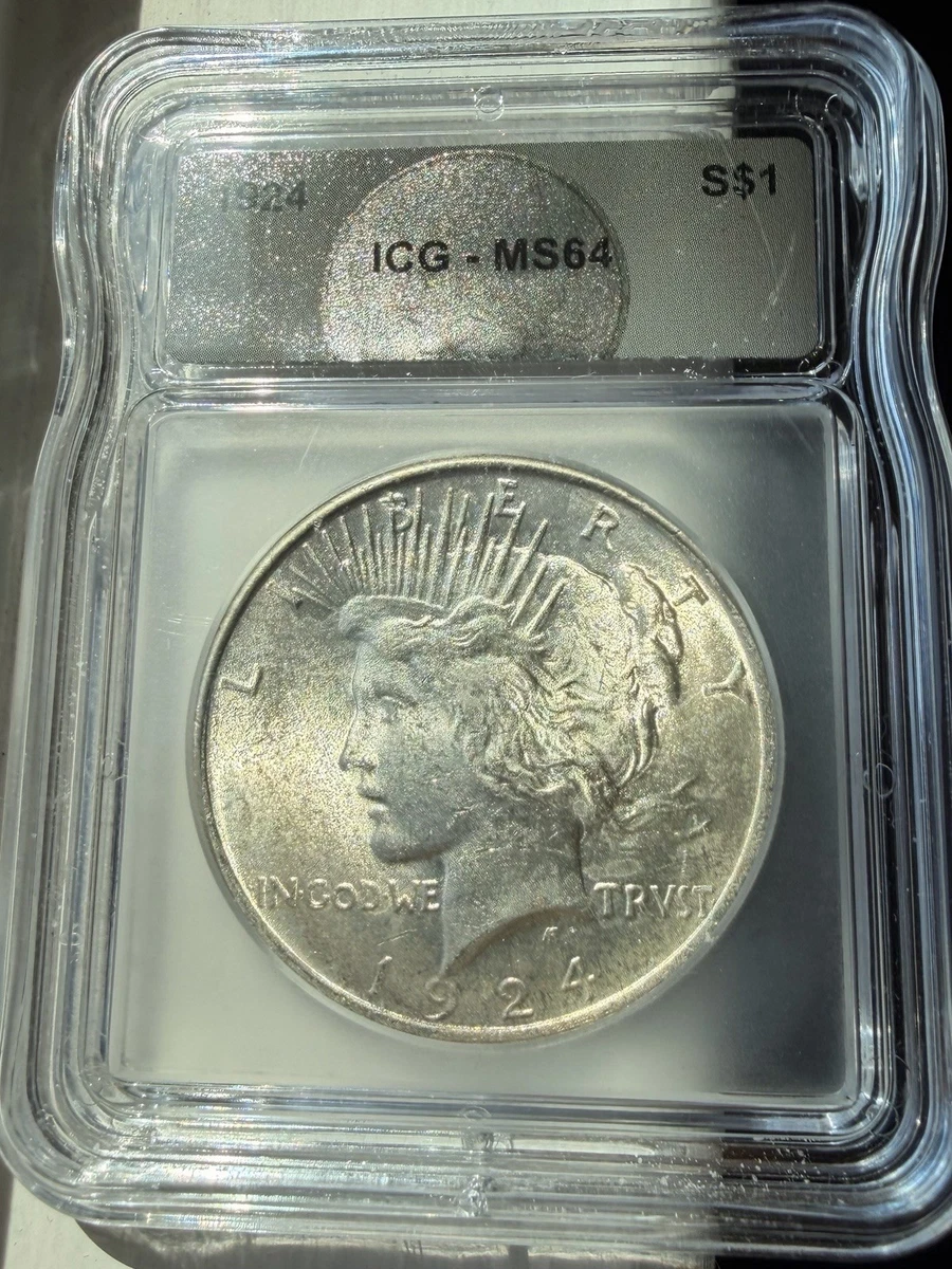 アメリカ ピースダラー銀貨 1924年 PCGS MS64 MS 64 Graded 1924 Year Peace Dollars (1921-1935) for sale | eBay