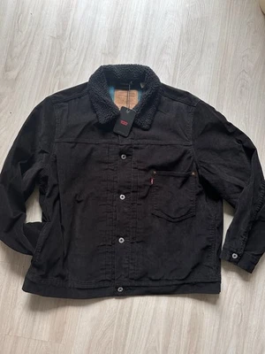 Levi’s Type I Trucker Jacke XL Schwarz Cord Kord Neu Mit Etikett Corduroy Levis - Bild 1 von 4