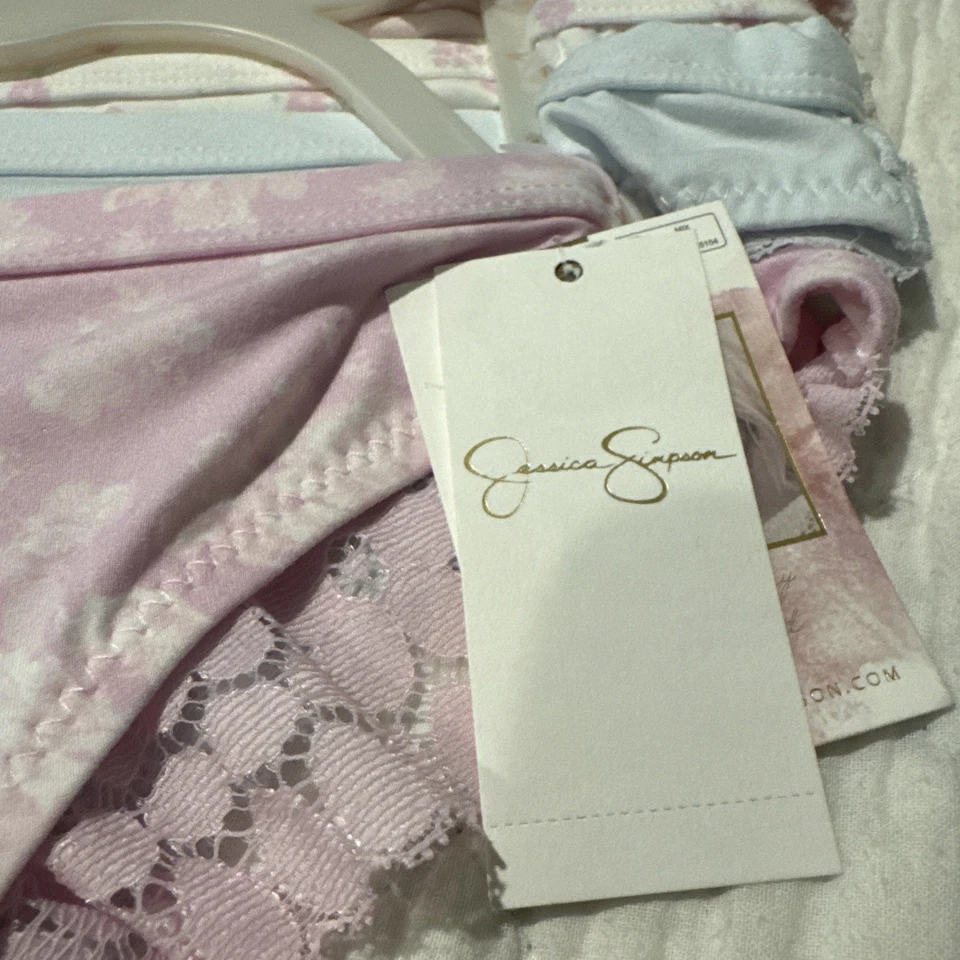 Jessica Simpson Mujer Tanga Ropa Interior Bragas 5 Pares Encaje Talla Mediana Lencería Foto 3 de 4