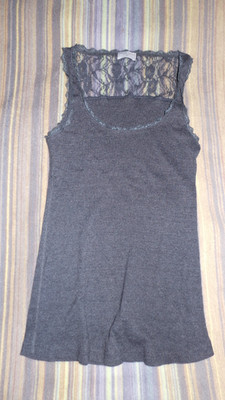 Fresh Made Femme Shirt Top mit Spitze Gr.M