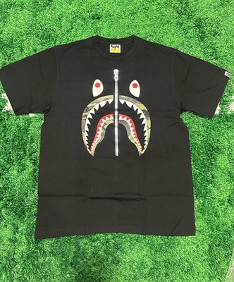 A Bathing Ape 1st Camo Shark Zipper Black Tee | eBay