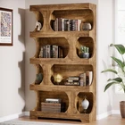 71'' Tall Bookcase, 4-Tier Modern Asymmetrical Bookshelf Display Shelf for Home