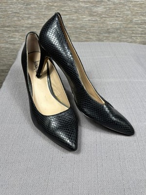 Neiman Marcus Shoes Womens Size 8.5M Black Snake Embossed Leather Pumps Issa