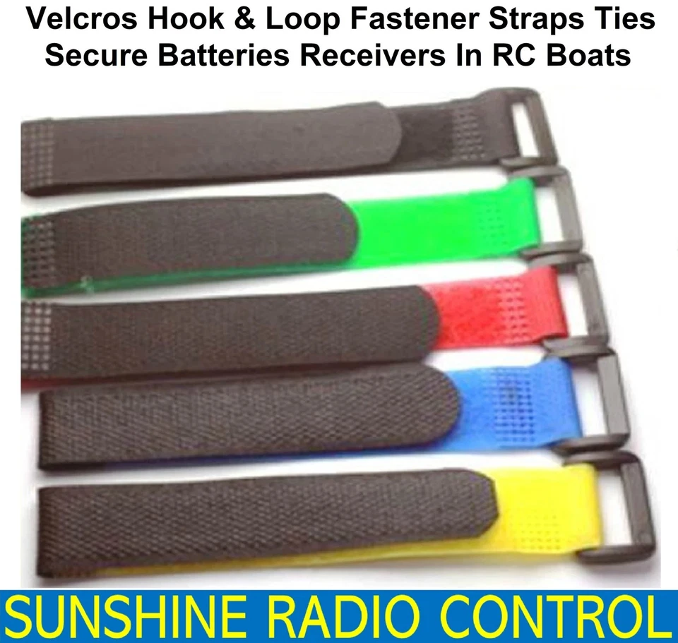 SRC&E Velcros Hook & Loop Fastener Straps Ties Secure Batteries Receivers In RC Boats