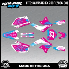 Graphics Kit for Kawasaki KX250F (2006-2008) KX 250F Evader Series - Magenta