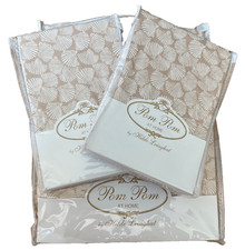 Pom Pom at Home~Hilde Leiaghat~KING Duvet + 2 shams~Biscayne~Sand/Tan~Sea Shells
