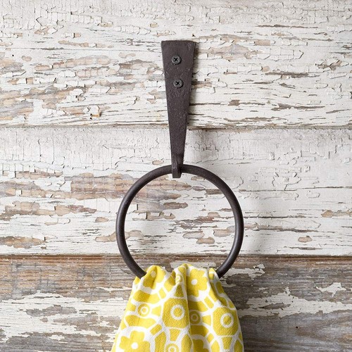 Iron Strap Towel Ring 5" Width x 1" Depth x 9"Tall