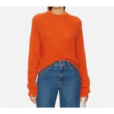 Veronica Beard Alpaca Wool Blend Orange Clementine Sweater Sz M