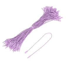 Cotton Hang Tag String Snap Lock Pins Purple 7.8 Inch Pack of 100