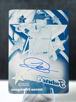 2025 Topps Chrome Jasson Dominguez Cyan Future Stars PRINTING PLATE AUTO 1/1