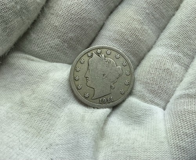 #ad Rare 114 Year Old 1911 Barber Liberty V Nickel Coin Collection Collectible Good $3.99