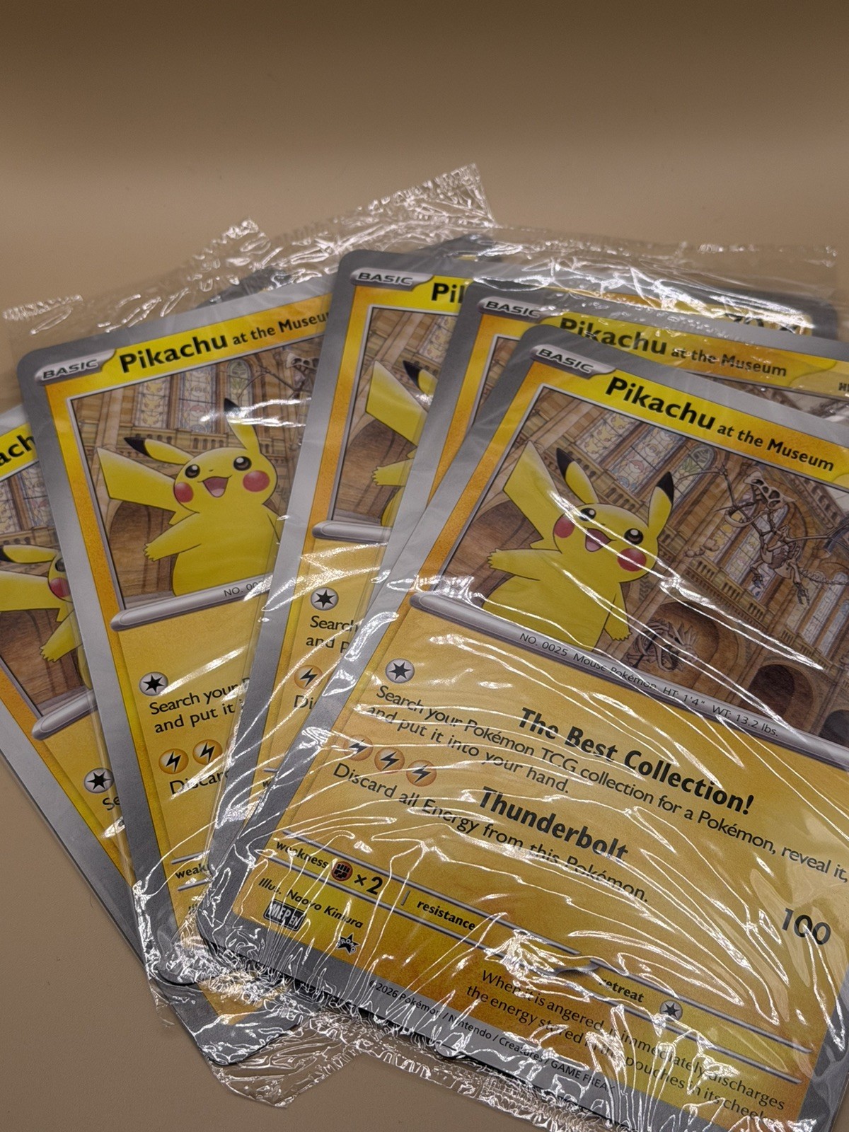 5x Pokemon Pikachu at the Natural History Museum Sealed Jumbo Promo SVP