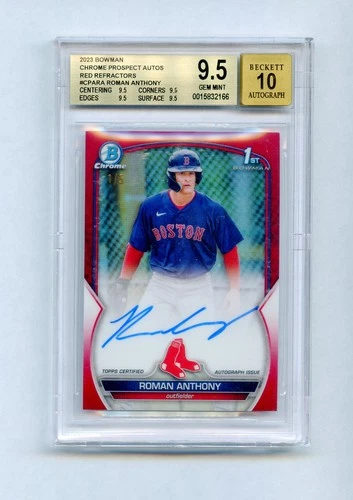 ROMAN ANTHONY 2023 Bowman Chrome Rookie Auto /5 Red Refractor BGS 9.5 True Gem - Picture 1 of 2