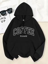 Women'S  Men'S Coffee Lover Hooded Sweatshirt - Navy with Coffee Graphic  COFF