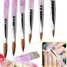 6Pcs Acrylic Nail Art Pen Tips UV Builder Gel Painting Brush Manicure Set Hot US