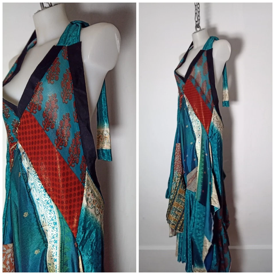 NEW BESPOKE HANDMADE LAGENLOOK DRESS ONE SIZE STUNNING PRINT WEDDING ONE SIZE - Image 2 of 4