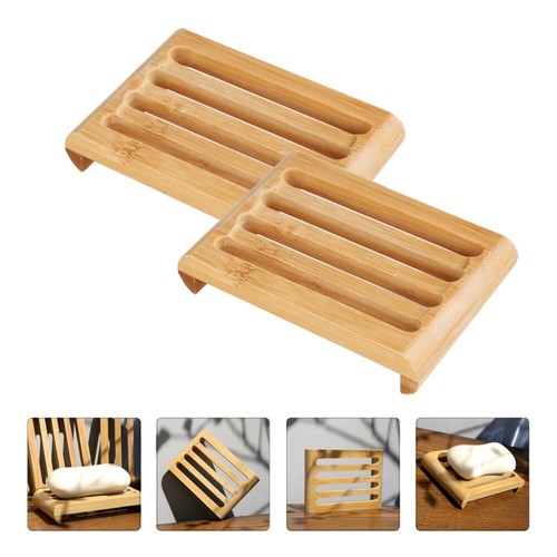 2 Pcs Seifenschale Aus Bambus Arbeit Seifenhalter Für Waschbecken Duschseife