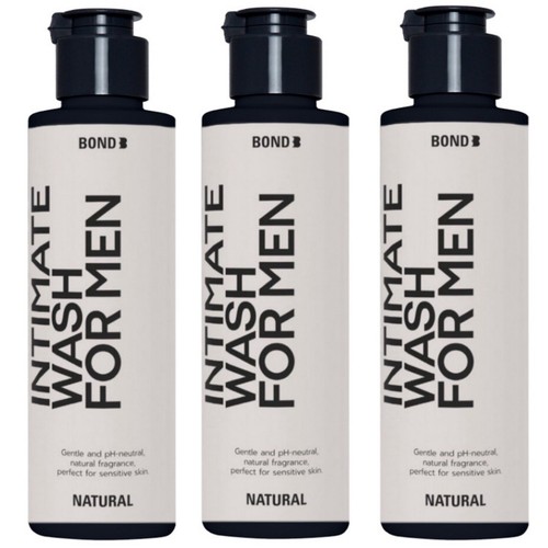 3X130ML BOND Men Intimate Wash Hygiene Personal Health Gentle Care Mild Formula
