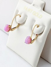 GENUINE 0.82 Cts OPAL EARRINGS 14K YELLOW GOLD - Free Certificate Appraisal -NWT