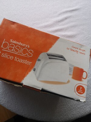 Toaster 2 Scheiben Basic Sainsburys Weiß Brandneu 7 Heizstufen 