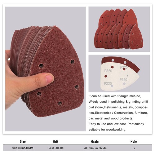 5inch Sanding Discs /Sander Paper Triangle/Square/Hook Loop Orbital Sander Pad - Picture 14 of 23