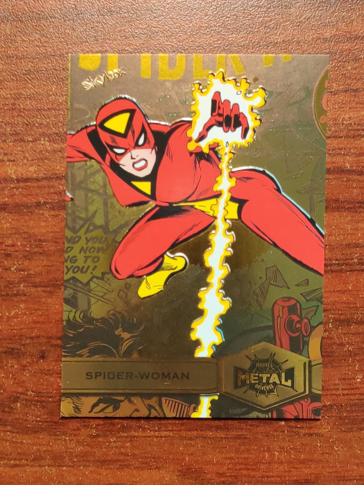 2021 Upper Deck Marvel Spider-Man Metal Universe Spider-Woman #187 Gold FX HS