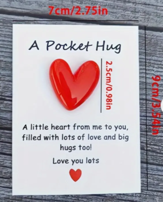 YOJO Pocket Hug Heart - Kleine Herz Geschenke Für Fernbeziehungen Mit Grußkarten