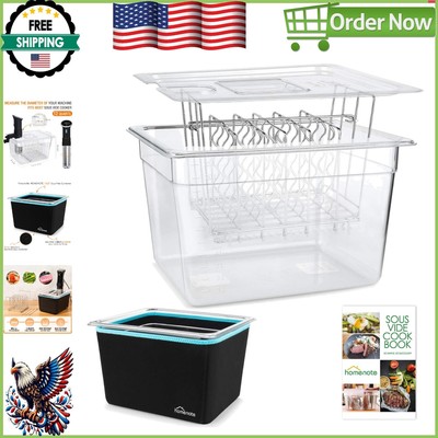 Transparent 12 Quart Sous Vide Container with Heat-Resistant Rack & Sleeve Kit