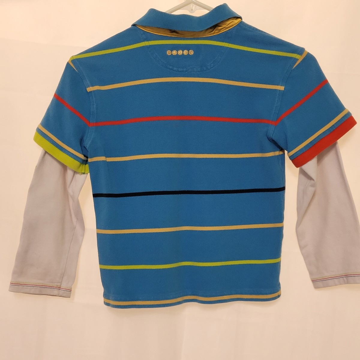 Coogie Boy's Layered Look Striped Polo Long Sleeve Sz 5/6 Y2K