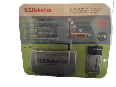 New U.S. Robotics Bundle USR5461 802.11g Wireless MAXg Router & USR5411 PC Card