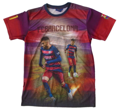 FC Barcelona NEYMAR JR 11シャツ M Neymar Jr Barcelona Graphic Photo Jersey #11 Men's Size Medium Red