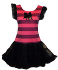 LEG AVENUE Cheshire Cat pink purple stripe tulle tutu dress costume Jr M/L 5/7 S