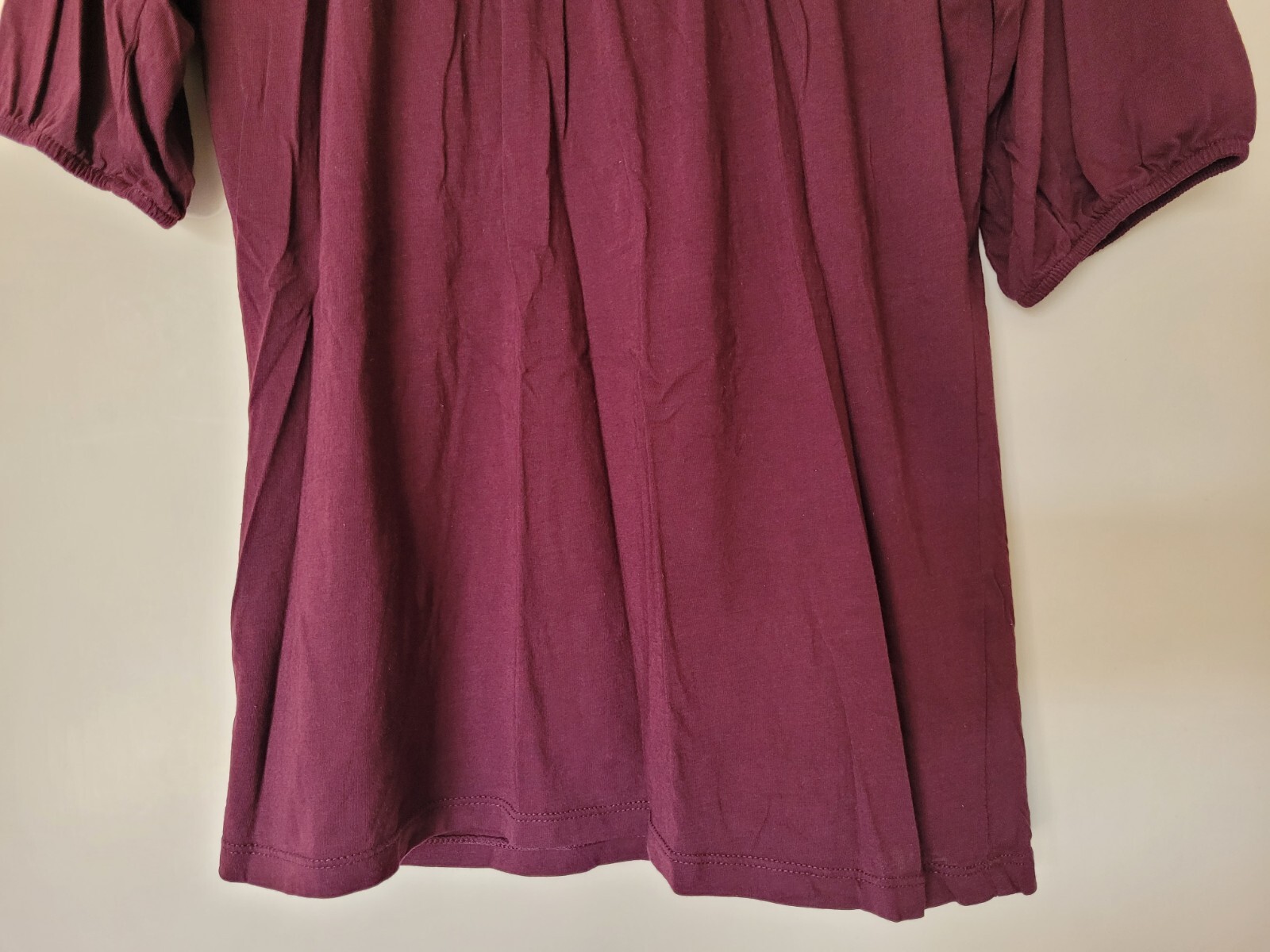 GAP Basic Solid Maroon Short Sleeve Round Neck Bl… - image 3