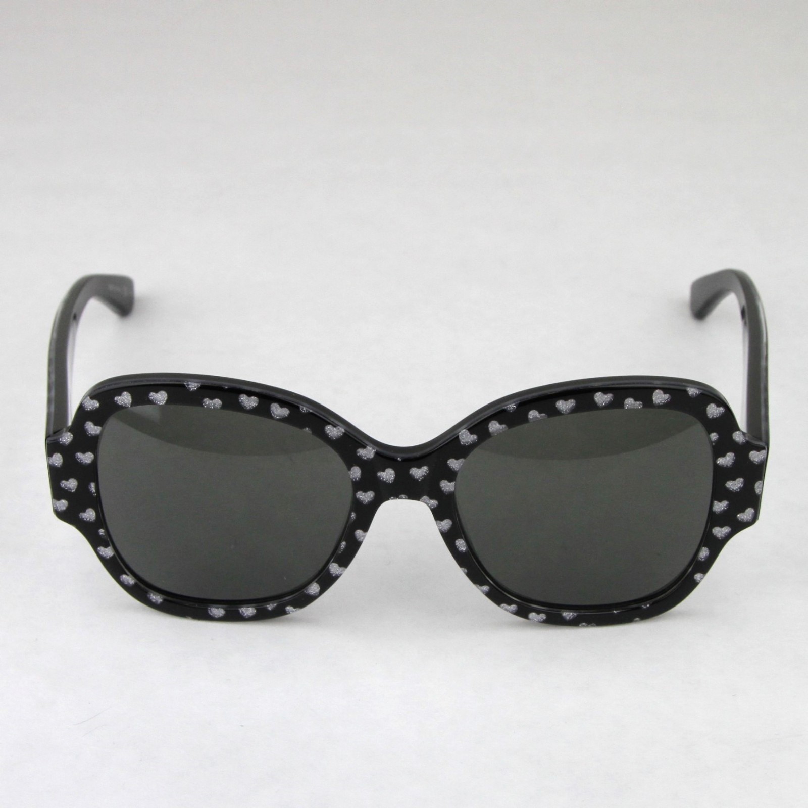 Saint Laurent Occhiali da sole grandi neri con cuori argento SL133 447690 1088