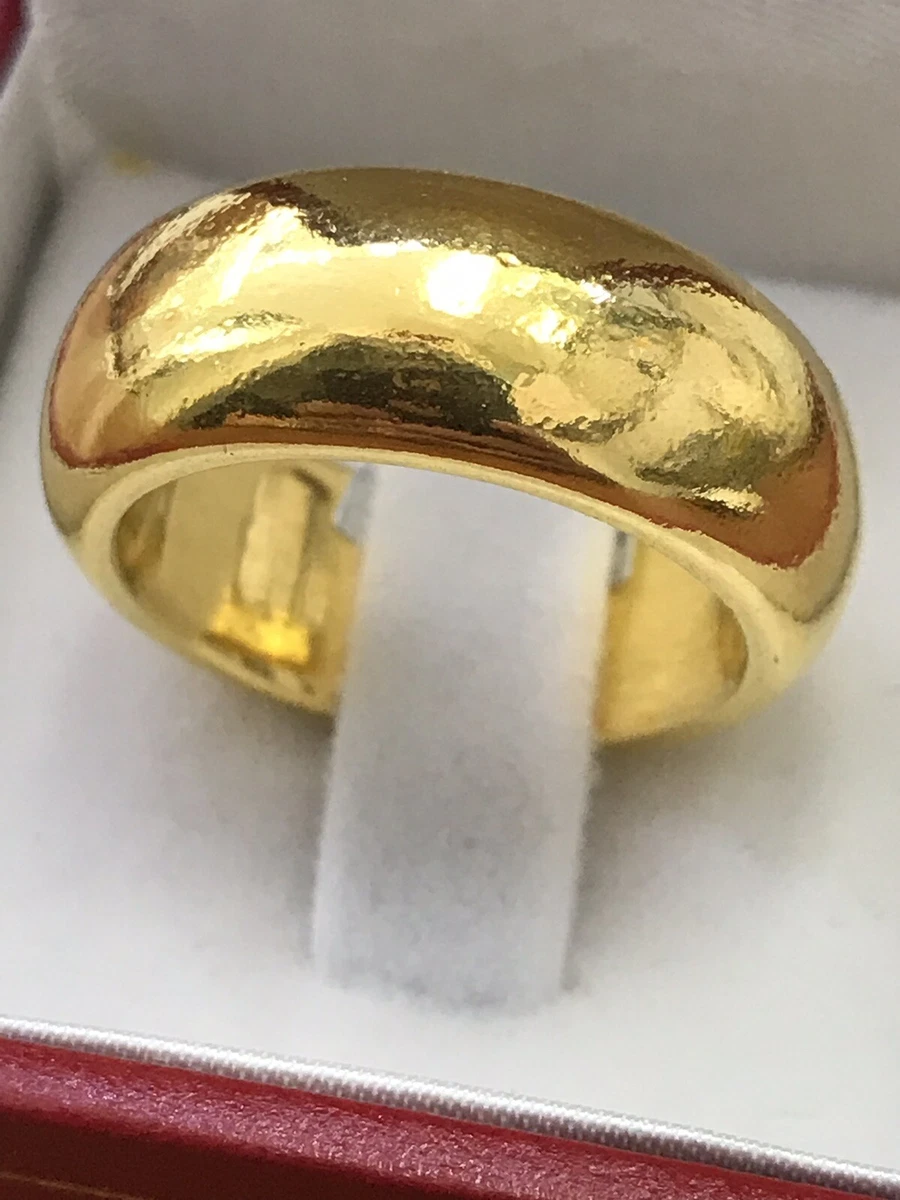 Smooth Hammer Finish Solid 24k Gold Ring - Etsy India