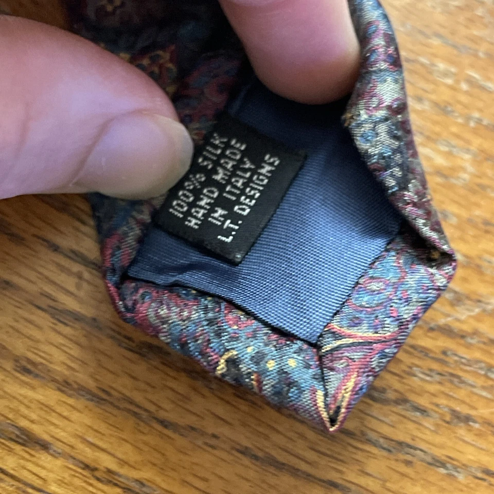 Corbata de hombre Bloomindales multicolor cachemira talla única seda diseñador Foto 4 de 4