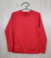 THE NORTH FACE Women's Crew Neck Raglan Sweatshirt Coral Orange Red Pullover S